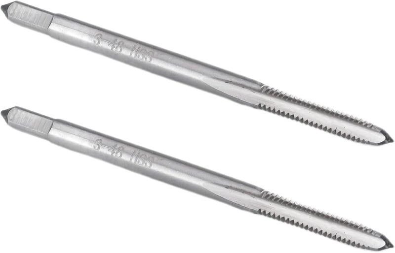 Burkit 2pcs No 3-48 UNC Thread Tap Right Hand, HSS 3 x 48 UNC Straight Fluted Machine Tap - Image 1